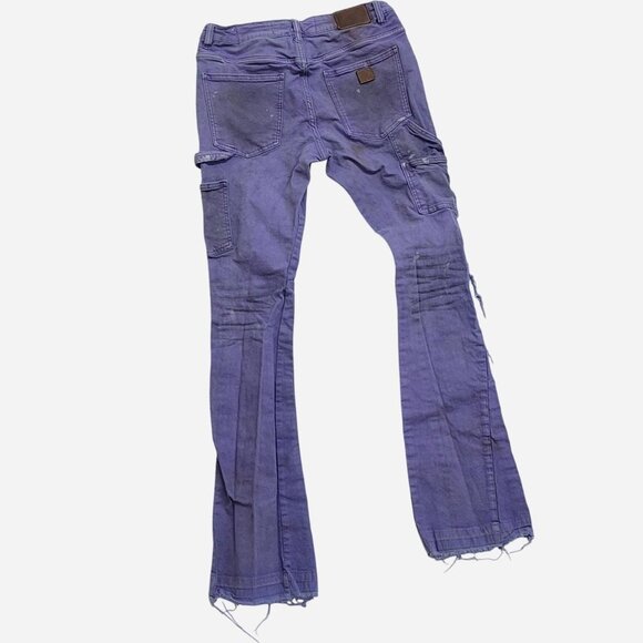 Valabasas Purple Patchwork Distressed Jeans | Men’s 34x34 | Grunge Streetwear - Picture 2 of 7